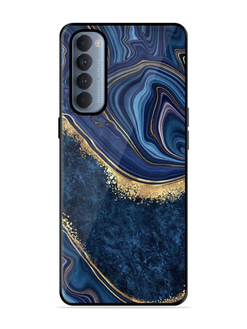 Abstract Background Blue Glossy Metal TPU Phone Cover for Oppo Reno 4 Pro Zapvi