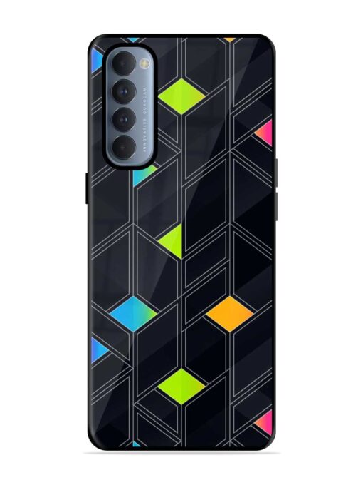 Abstract Mosaic Seamless Glossy Metal Phone Cover for Oppo Reno 4 Pro Zapvi