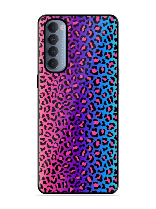 Colorful Leopard Seamless Glossy Metal Phone Cover for Oppo Reno 4 Pro Zapvi