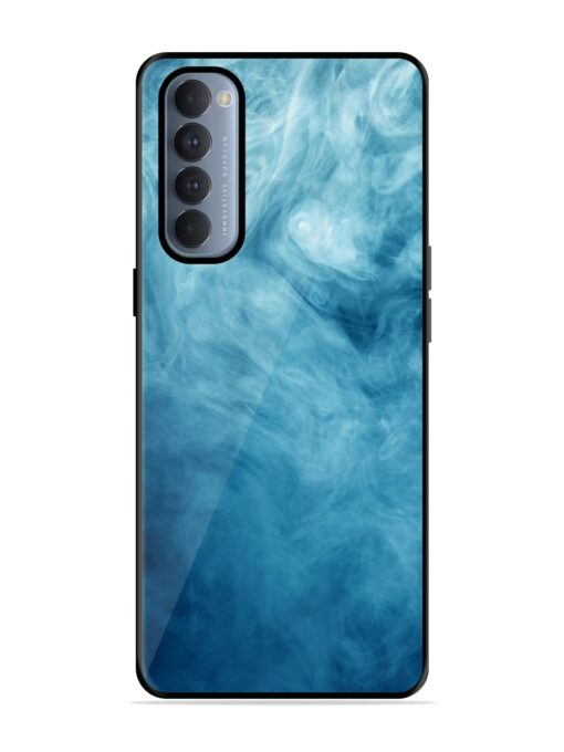 Blue Smoke Art Glossy Metal Phone Cover for Oppo Reno 4 Pro Zapvi