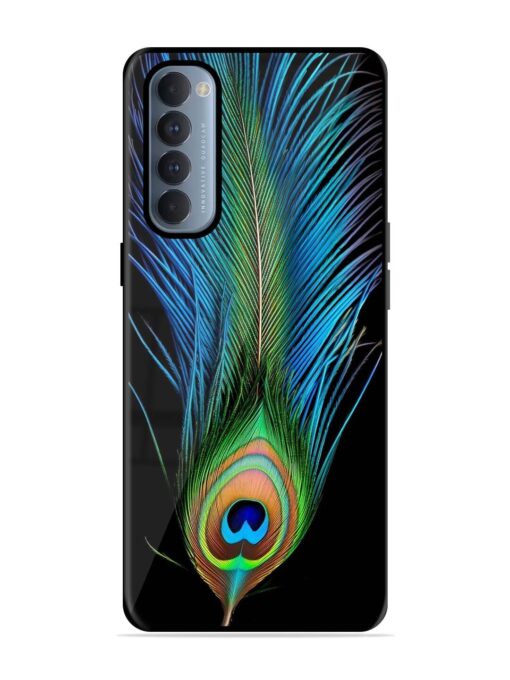 Peacock Feather Glossy Metal TPU Phone Cover for Oppo Reno 4 Pro Zapvi