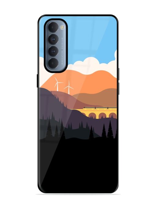 Minimal Mountain Vector Glossy Metal Phone Cover for Oppo Reno 4 Pro