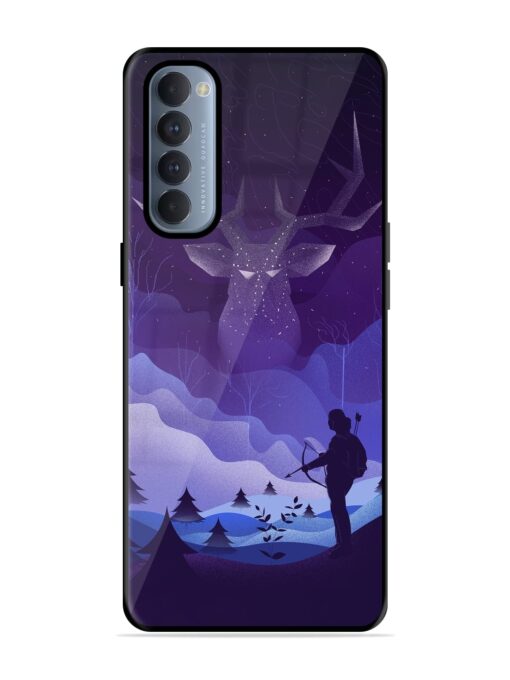 Deer Forest River Glossy Metal Phone Cover for Oppo Reno 4 Pro