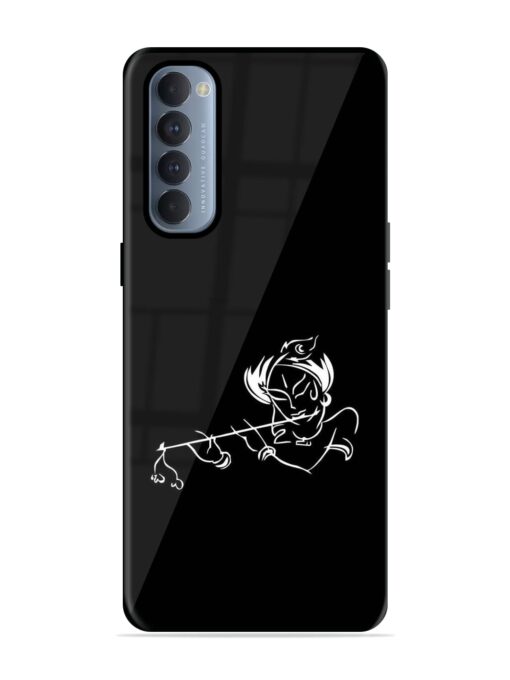 Krishna Flute Glossy Metal Phone Cover for Oppo Reno 4 Pro Zapvi