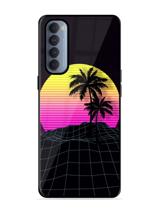 Coconut Vector Glossy Metal Phone Cover for Oppo Reno 4 Pro Zapvi