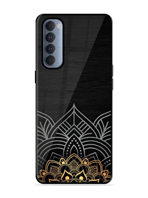 Decorative Golden Pattern Glossy Metal Phone Cover for Oppo Reno 4 Pro Zapvi