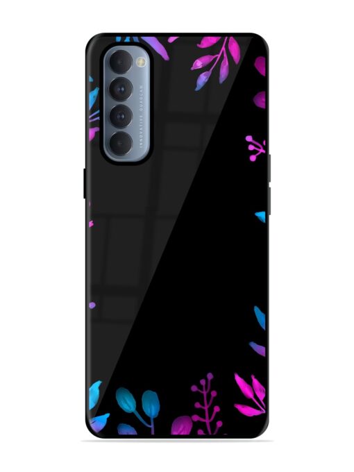 Flower Pattern Watercolor Glossy Metal Phone Cover for Oppo Reno 4 Pro Zapvi