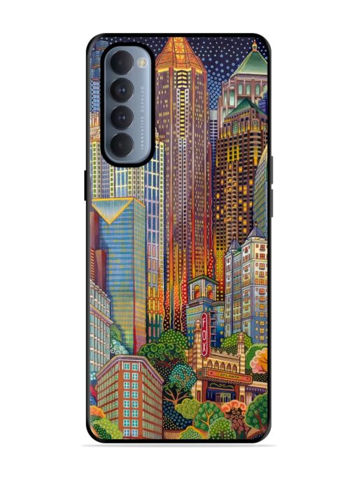 Cityscapes Art Glossy Metal Phone Cover for Oppo Reno 4 Pro Zapvi