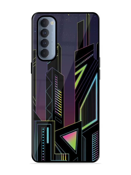 Neon Dreamscape Glossy Metal Phone Cover for Oppo Reno 4 Pro Zapvi