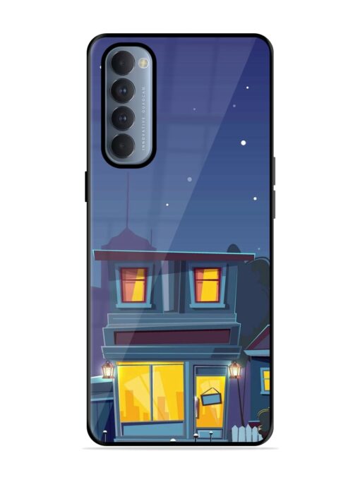 Vector Night House Glossy Metal Phone Cover for Oppo Reno 4 Pro