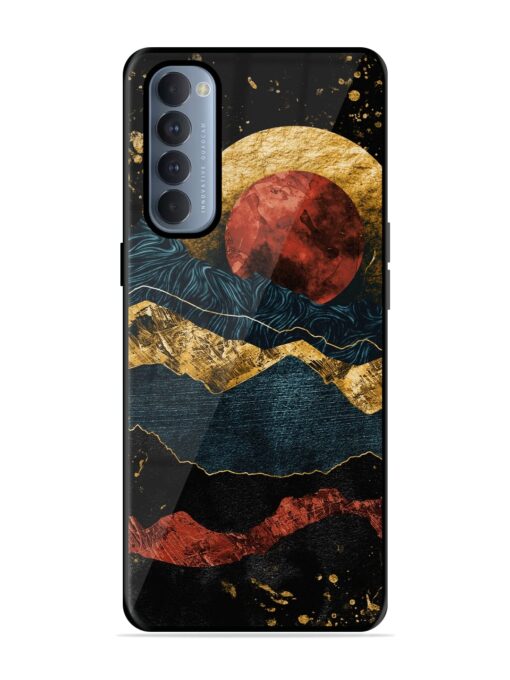 Gold Painting View Glossy Metal Phone Cover for Oppo Reno 4 Pro