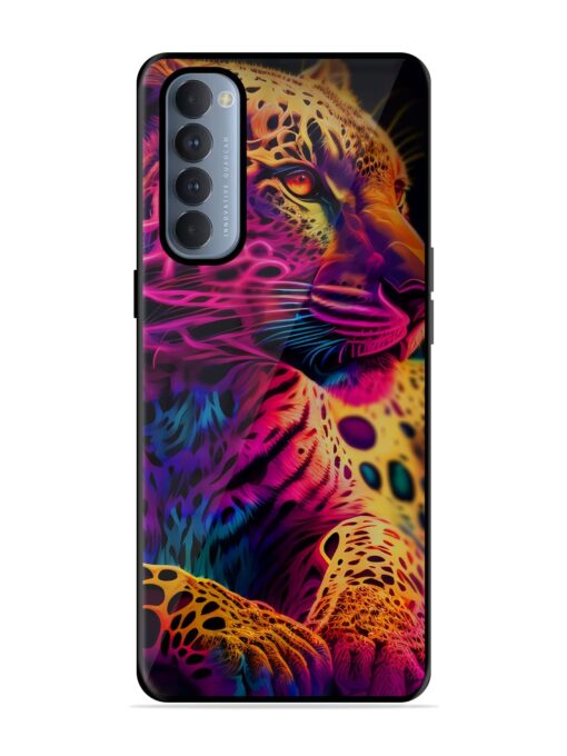 Leopard Art Glossy Metal Phone Cover for Oppo Reno 4 Pro Zapvi