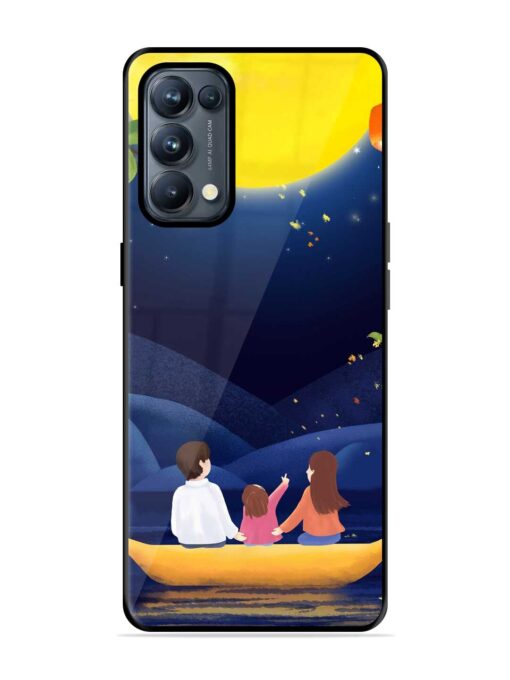 Happy Family And Beautiful View Glossy Metal Phone Cover for Oppo Reno 5 Pro (5G) Zapvi