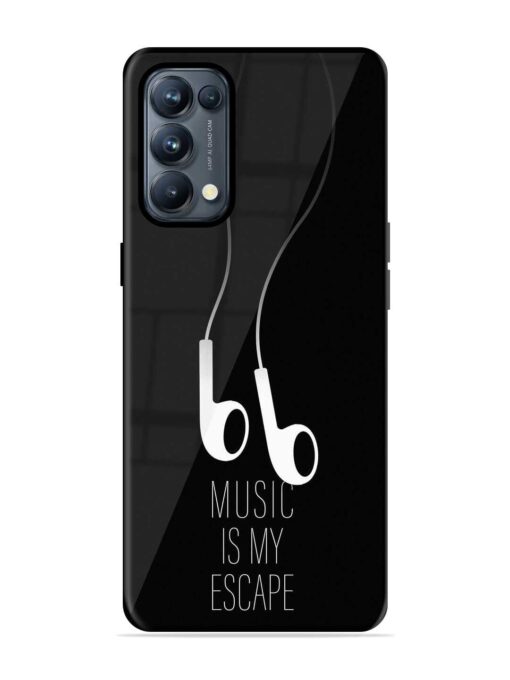 Music Is My Escape Glossy Metal Phone Cover for Oppo Reno 5 Pro (5G) Zapvi