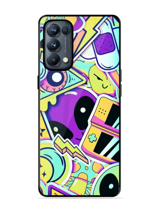 Scratch Art Glossy Metal Phone Cover for Oppo Reno 5 Pro (5G)