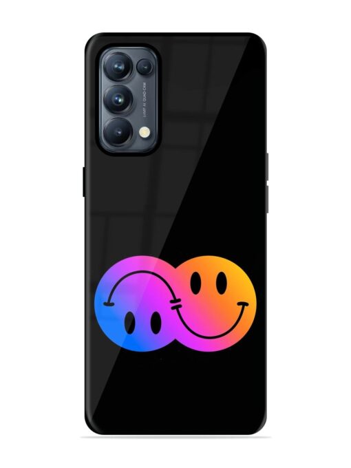 Gradient Smile Art Glossy Metal TPU Phone Cover for Oppo Reno 5 Pro (5G) Zapvi