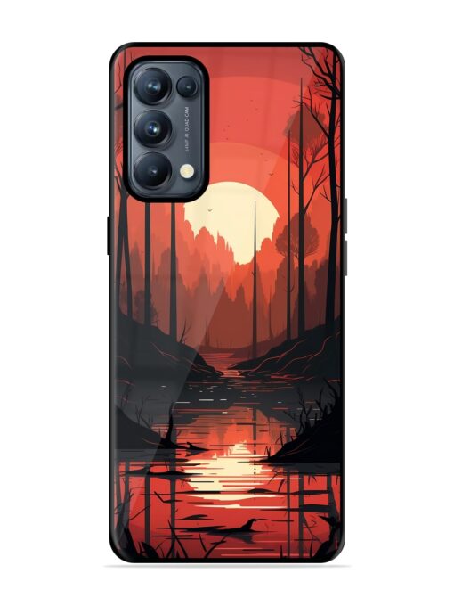 Natural Landscape Glossy Metal Phone Cover for Oppo Reno 5 Pro (5G)