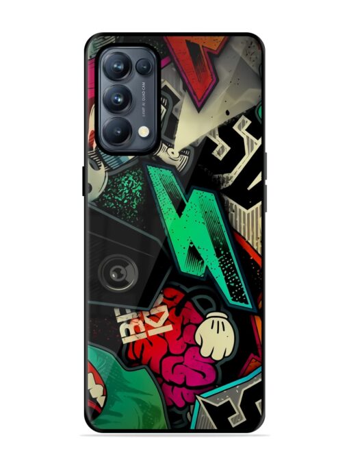 Graffiti Art Glossy Metal Phone Cover for Oppo Reno 5 Pro (5G) Zapvi