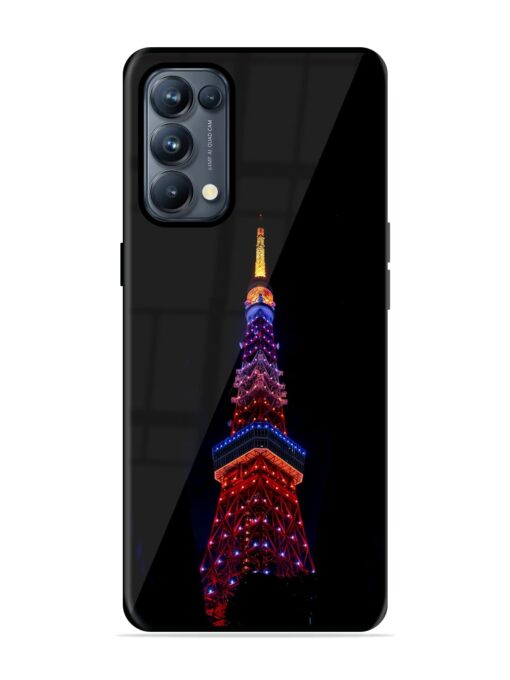 Eiffel Tower Night View Glossy Metal Phone Cover for Oppo Reno 5 Pro (5G) Zapvi