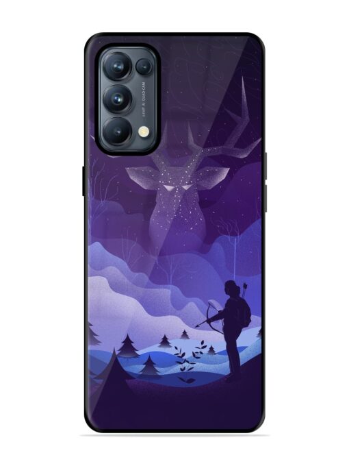 Deer Forest River Glossy Metal Phone Cover for Oppo Reno 5 Pro (5G) Zapvi