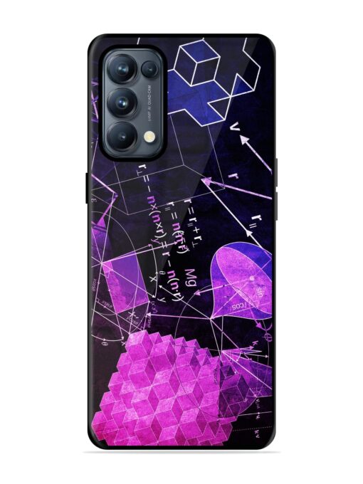 Math Physics Formula Art Glossy Metal Phone Cover for Oppo Reno 5 Pro (5G) Zapvi