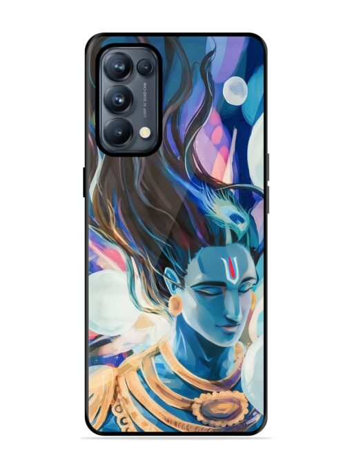 Bhagwan Sri Krishna Glossy Metal Phone Cover for Oppo Reno 5 Pro (5G) Zapvi