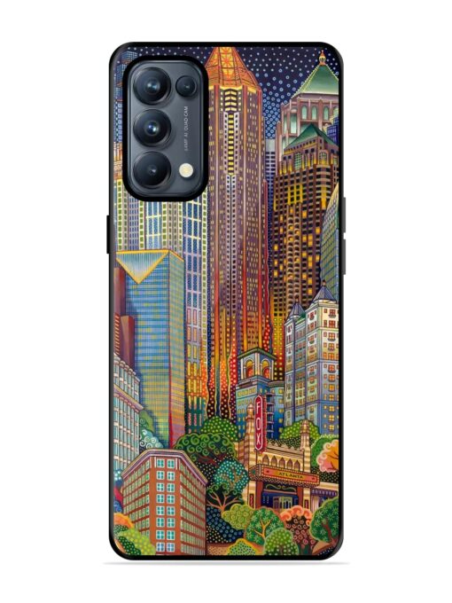 Cityscapes Art Glossy Metal Phone Cover for Oppo Reno 5 Pro (5G) Zapvi