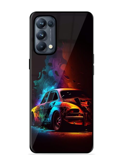 High Classic Car Art Glossy Metal Phone Cover for Oppo Reno 5 Pro (5G) Zapvi