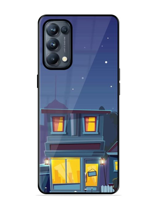 Vector Night House Glossy Metal Phone Cover for Oppo Reno 5 Pro (5G)