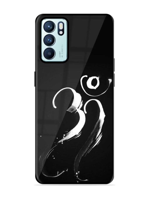 Om Logo Glossy Metal Phone Cover for Oppo Reno 6 (5G)