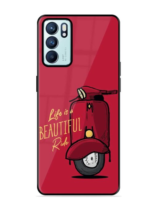 Life Is Beautiful Rides Glossy Metal Phone Cover for Oppo Reno 6 (5G)