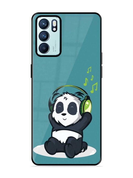 Music Panda Glossy Metal Phone Cover for Oppo Reno 6 (5G)