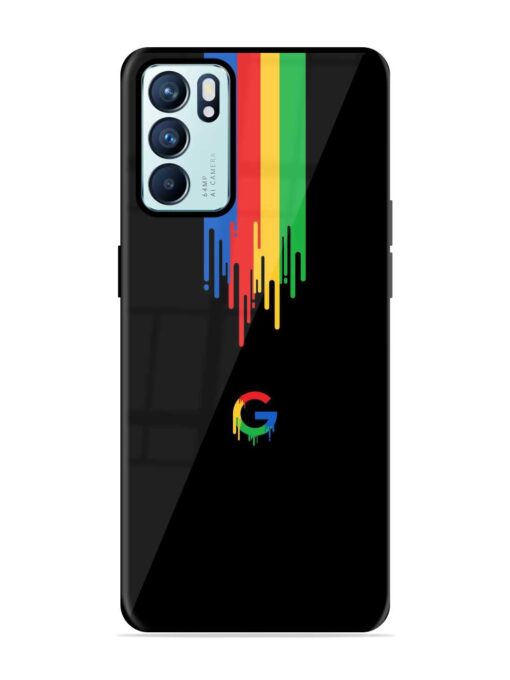 Google Logo Glossy Metal Phone Cover for Oppo Reno 6 (5G)