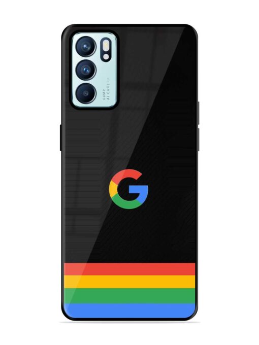 Google Logo Art Glossy Metal Phone Cover for Oppo Reno 6 (5G) Zapvi