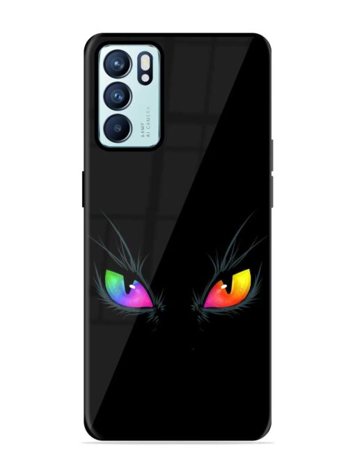 Cat Eyes Glossy Metal Phone Cover for Oppo Reno 6 (5G)