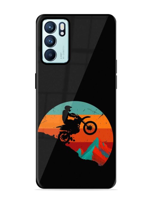 Mountain Bike Glossy Metal Phone Cover for Oppo Reno 6 (5G)