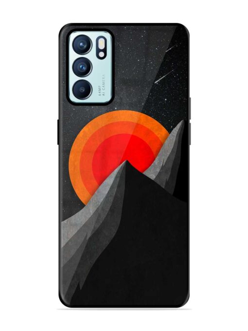 Black Mountain Glossy Metal Phone Cover for Oppo Reno 6 (5G) Zapvi