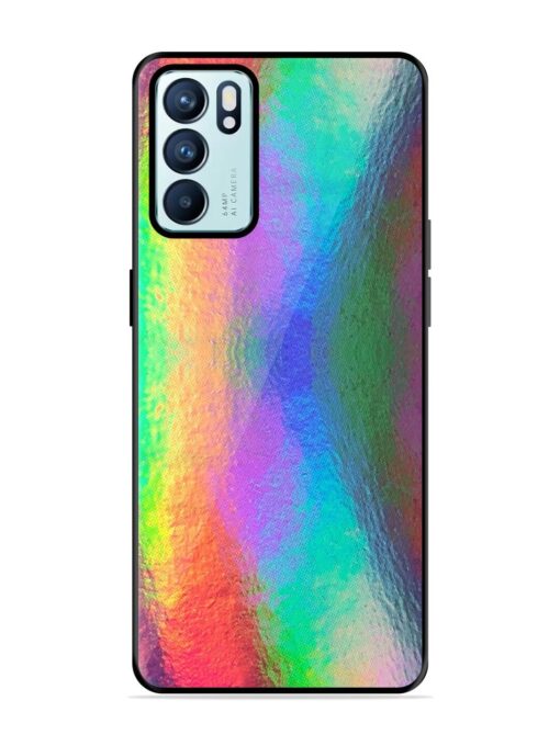 Colorful Holographic Background Glossy Metal TPU Phone Cover for Oppo Reno 6 (5G) Zapvi