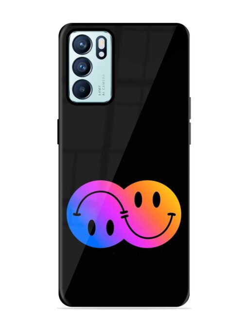 Gradient Smile Art Glossy Metal TPU Phone Cover for Oppo Reno 6 (5G) Zapvi