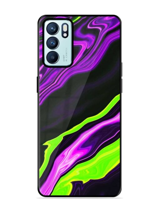 Bright Fluid Violet Glossy Metal Phone Cover for Oppo Reno 6 (5G) Zapvi