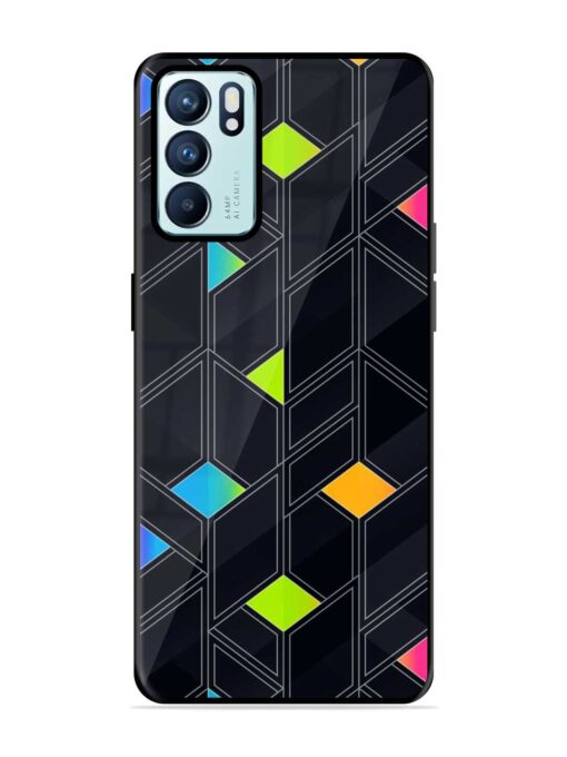 Abstract Mosaic Seamless Glossy Metal Phone Cover for Oppo Reno 6 (5G) Zapvi