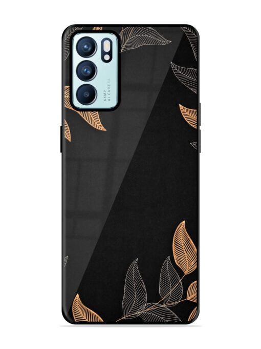 Foliage Art Glossy Metal Phone Cover for Oppo Reno 6 (5G) Zapvi