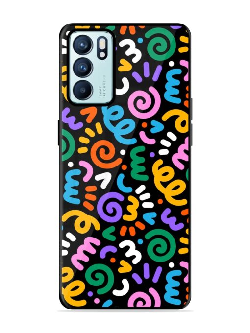 Colorful Seamless Vector Glossy Metal Phone Cover for Oppo Reno 6 (5G) Zapvi