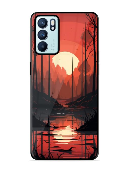 Natural Landscape Glossy Metal Phone Cover for Oppo Reno 6 (5G) Zapvi