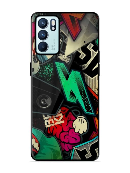 Graffiti Art Glossy Metal Phone Cover for Oppo Reno 6 (5G) Zapvi