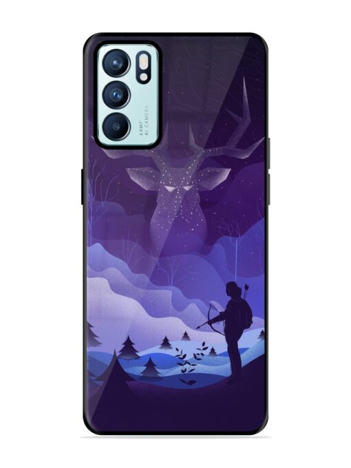 Deer Forest River Glossy Metal Phone Cover for Oppo Reno 6 (5G) Zapvi