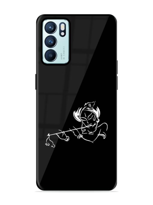 Krishna Flute Glossy Metal Phone Cover for Oppo Reno 6 (5G) Zapvi