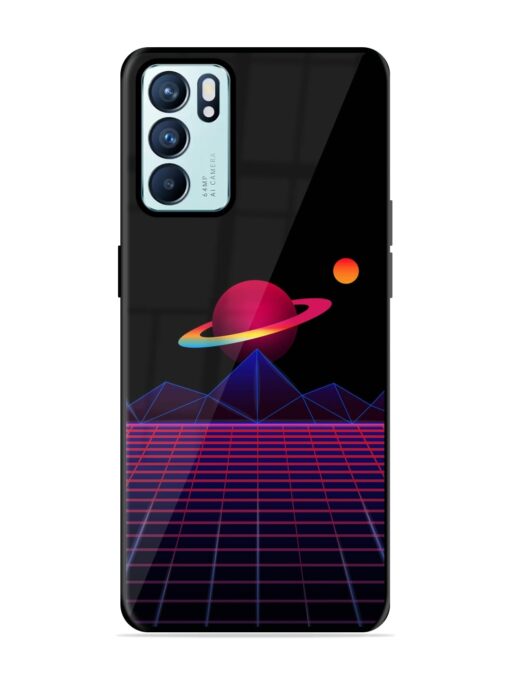 Wave Aesthetic Glossy Metal Phone Cover for Oppo Reno 6 (5G) Zapvi