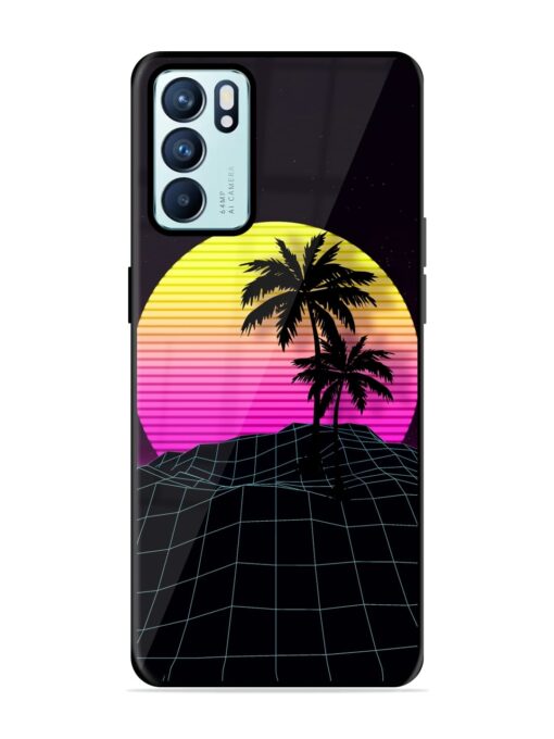 Coconut Vector Glossy Metal Phone Cover for Oppo Reno 6 (5G) Zapvi