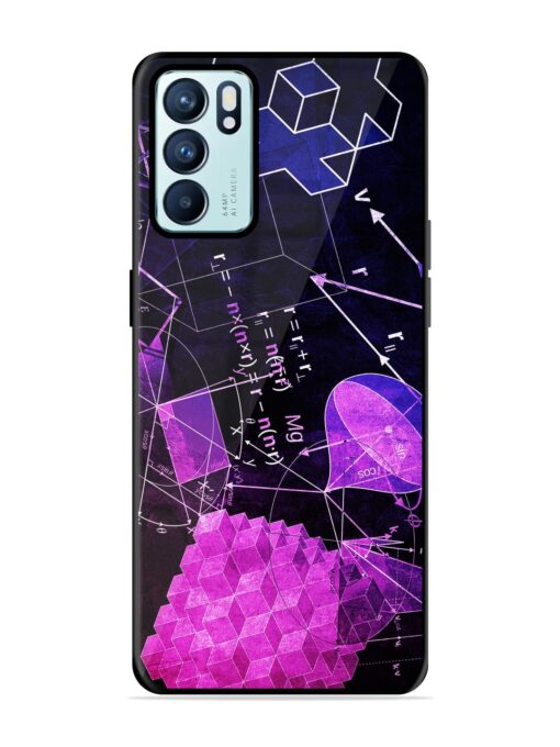 Math Physics Formula Art Glossy Metal Phone Cover for Oppo Reno 6 (5G)